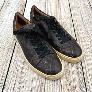 Frye Ivy Low Lace Women's Size 8 Snakeskin Print Embossed Leather Sneakers‎